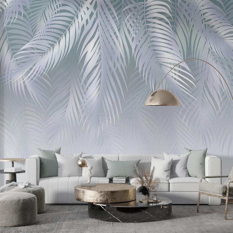 фотообои серо-голубые перья 14-544