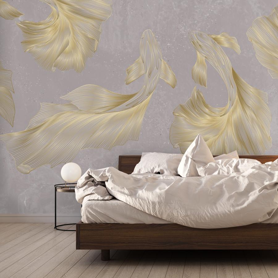 фотообои рыбы золотистые в гостиную 14-1269