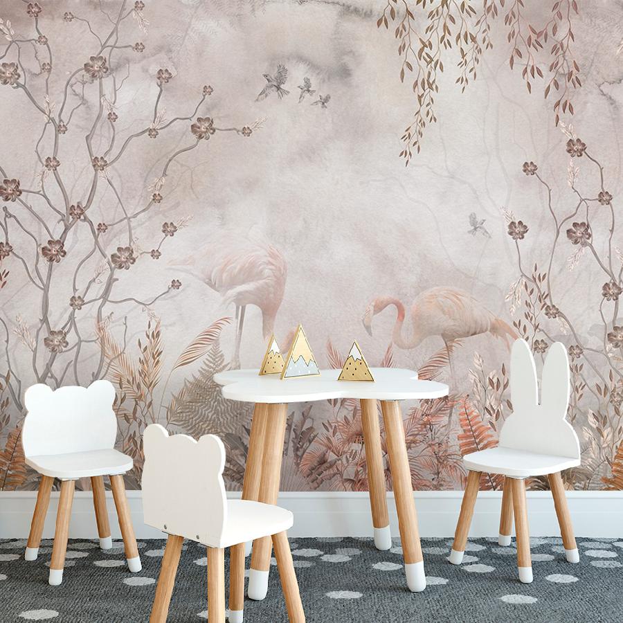 фотообои фламинго в тумане 12-1591