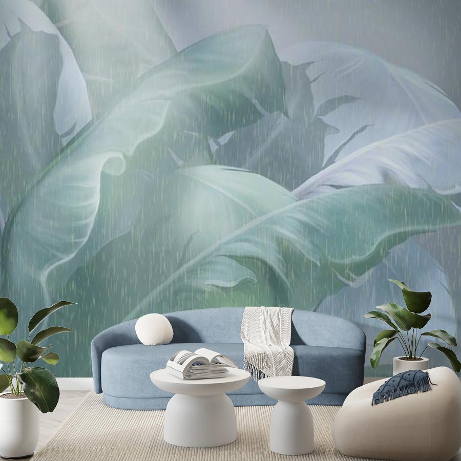 фотообои зеленые листья банана 13-457