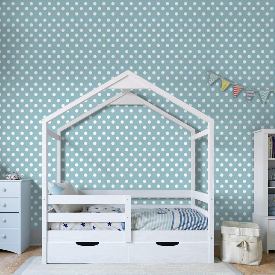 Фотообои и фотообои голубой фон в горошек 14-619