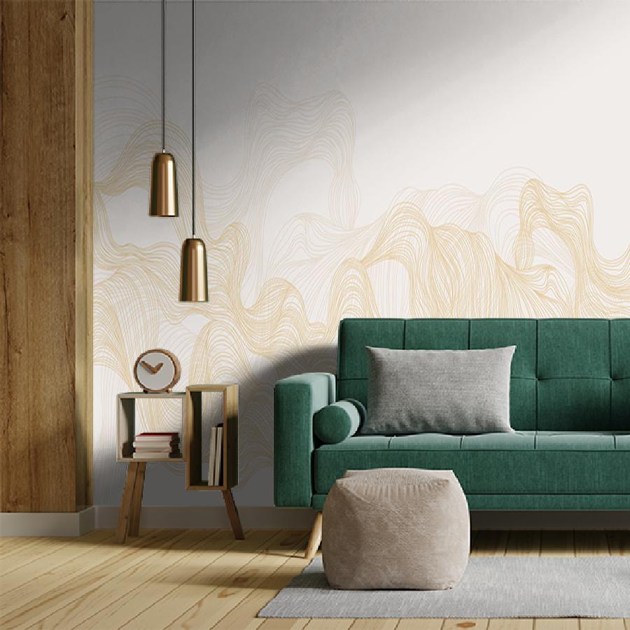 фотообои линии золотые на светлом 14-968