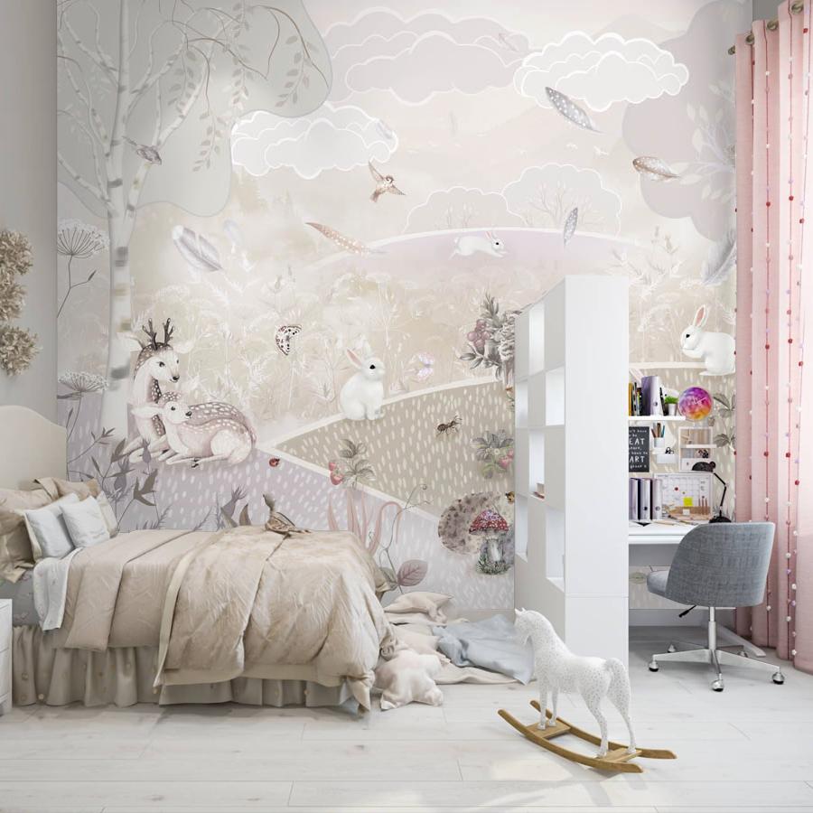 фотообои полянка со зверятами 13-617 фотообои полянка со зверятами 13-617