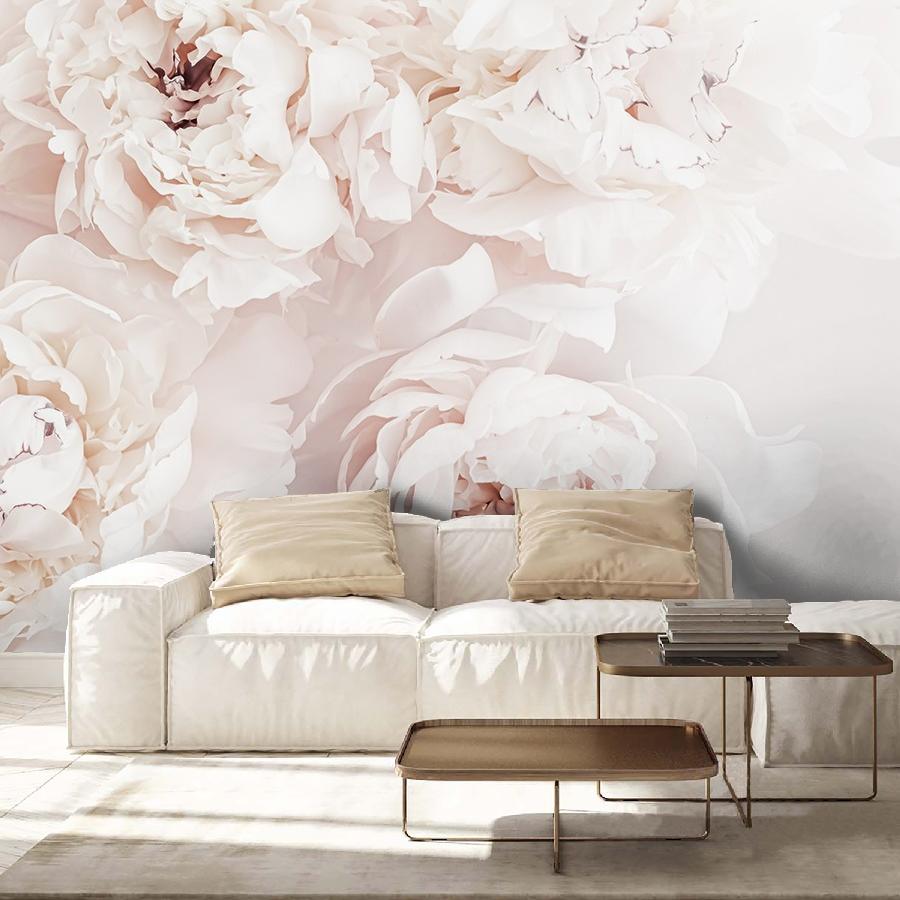 фотообои пионы пудровые 3д 9-2033