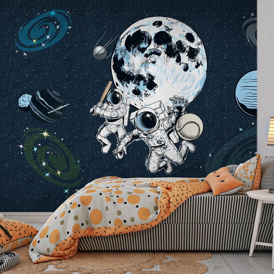 фотообои в детскую: космонавты-бейсболисты. 14-739