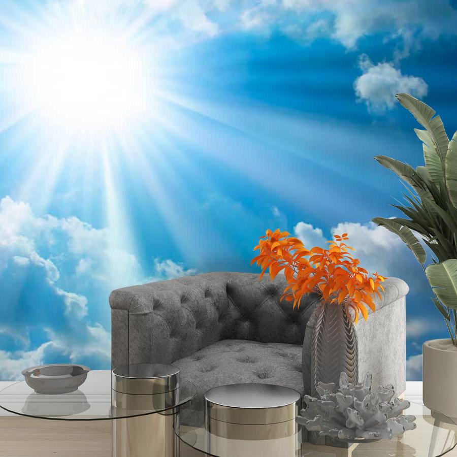 фотообои лучи солнца на молчаливом небе 9-389