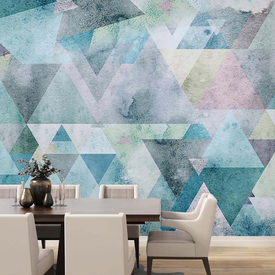 фотообои бирюзовые треугольники фон 10-954