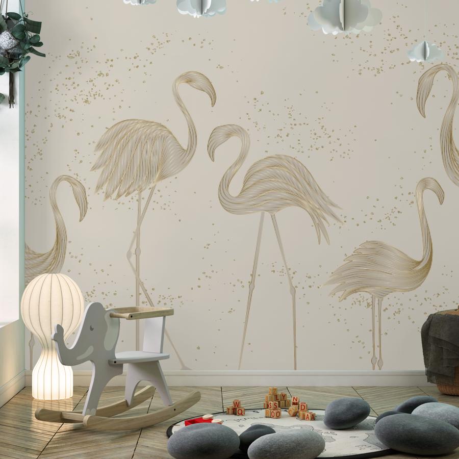 фотообои фламинго линиями 14-1201