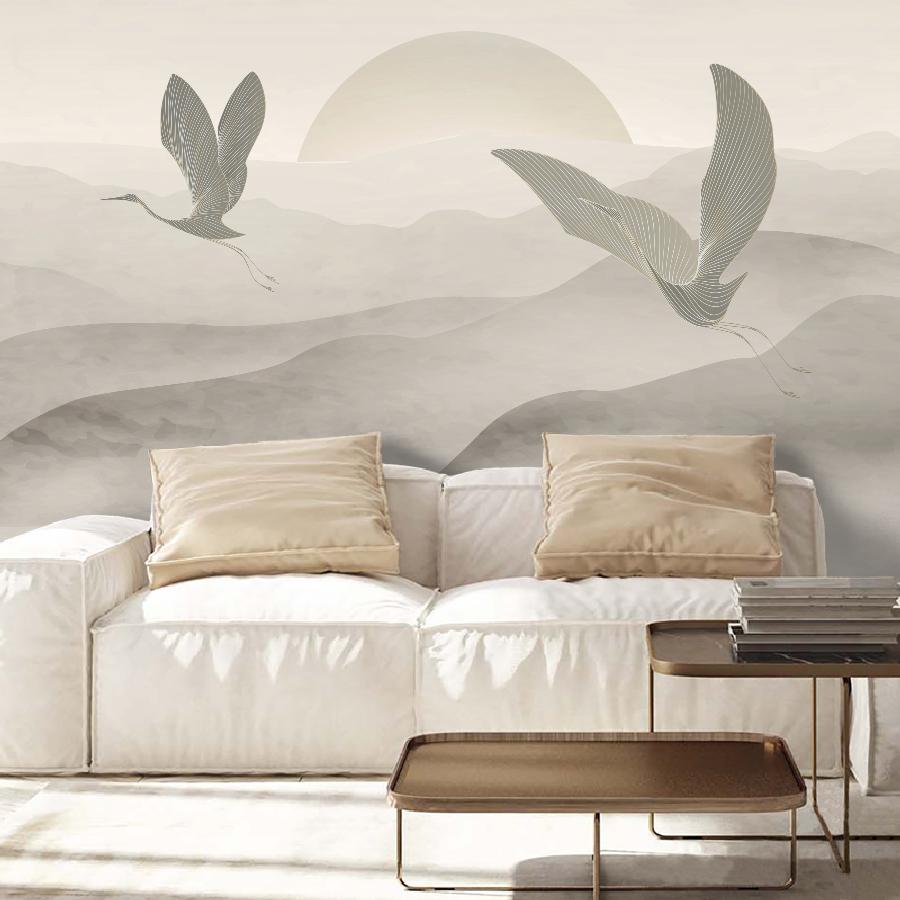 фотообои 3д холмы и птицы 14-1261