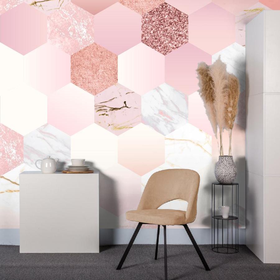 фотообои розовый шестиугольник градиент 9-1502 фотообои розовый шестиугольник градиент 9-1502