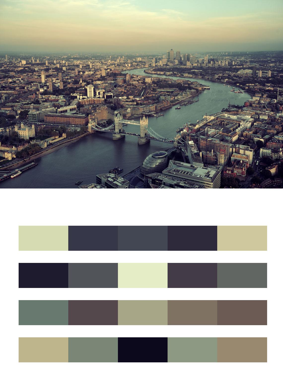 Панорама Лондона цвета
