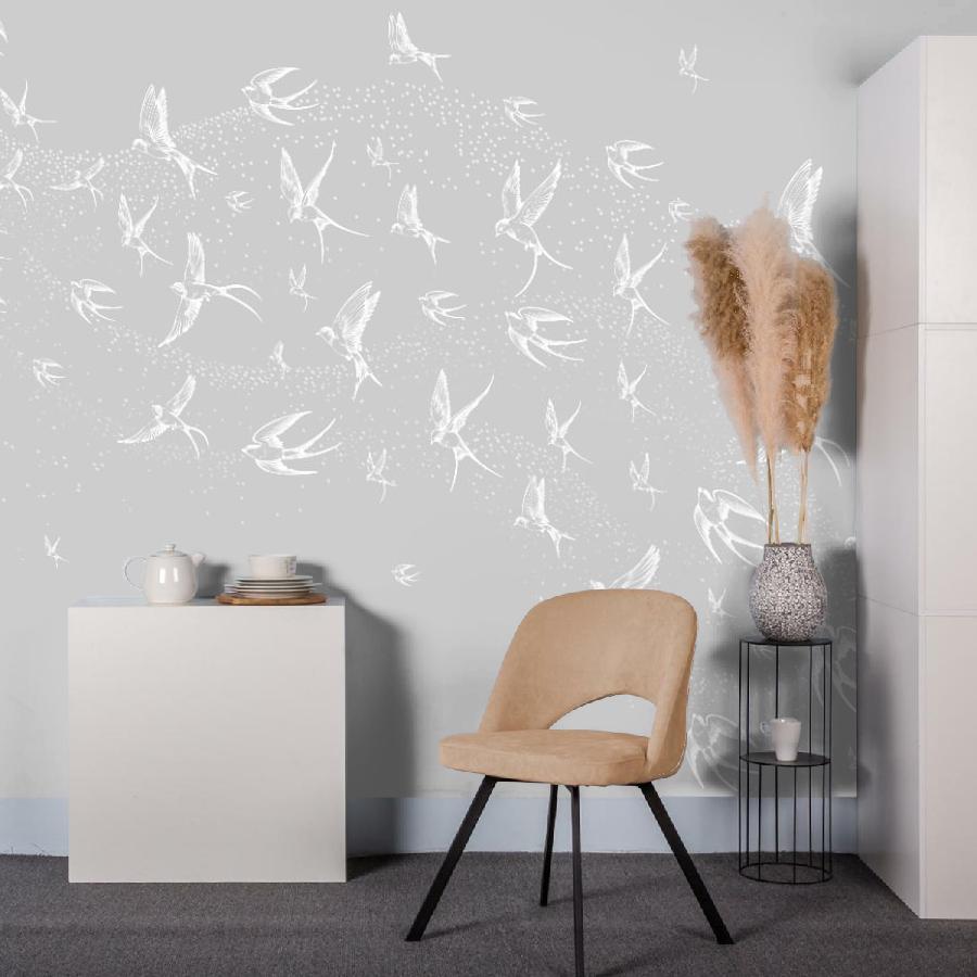 фотообои стая птичек в спальню 14-1188