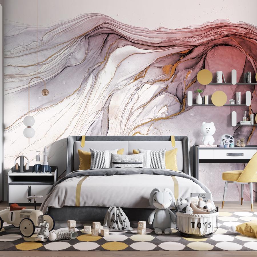 фотообои флюид арт пурпурно-красный 14-709