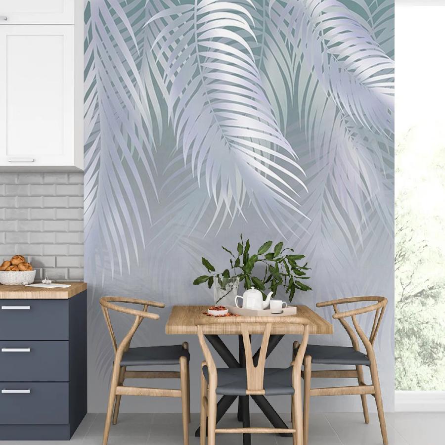 фотообои серо-голубые перья 14-544