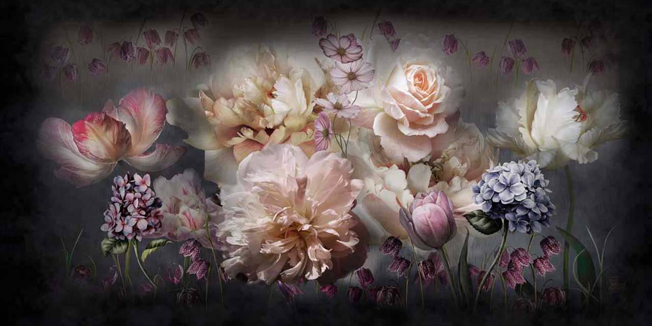 Фотообои Контрастный цветочный натюрморт