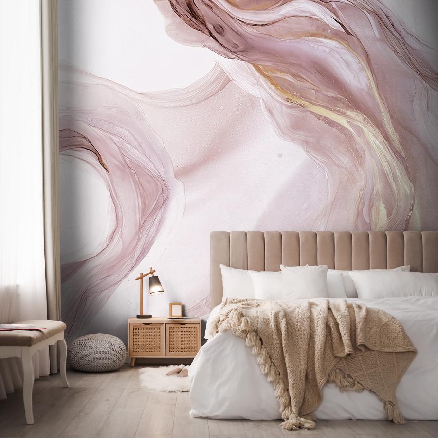 фотообои в спальню акварель и золото 9-1841