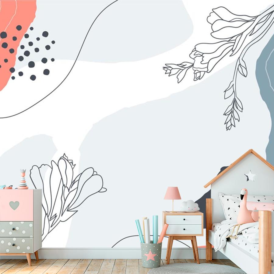 фотообои веточки на абстрактном фоне 12-1421