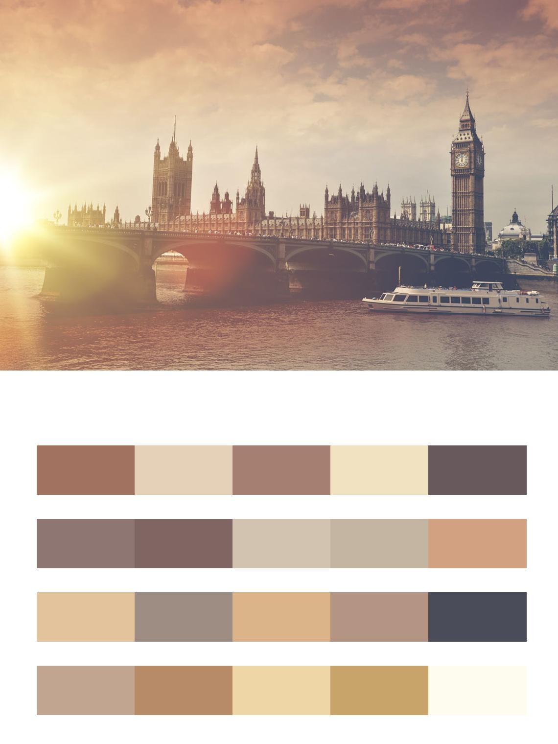 Лондон в утренней солнечной дымке цвета