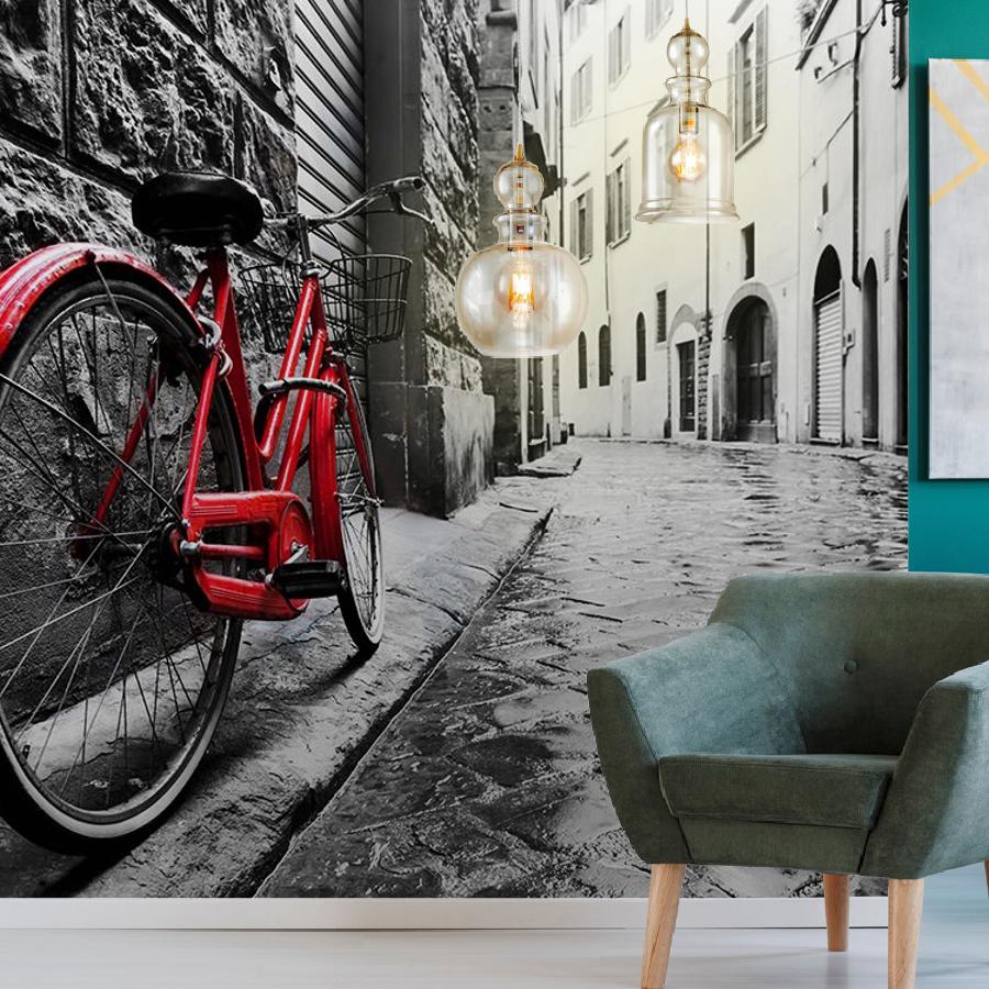фотообои красный велосипед 9-1899