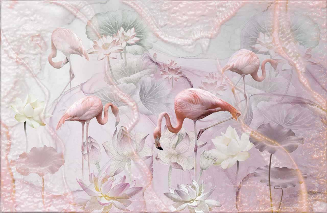 Фотообои Фламинго абстракция
