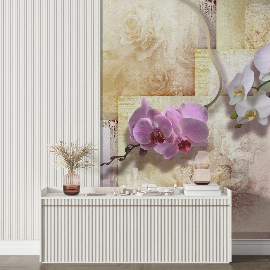фотообои 3д орхидеи на фоне панно 7-688 фотообои 3д орхидеи на фоне панно 7-688