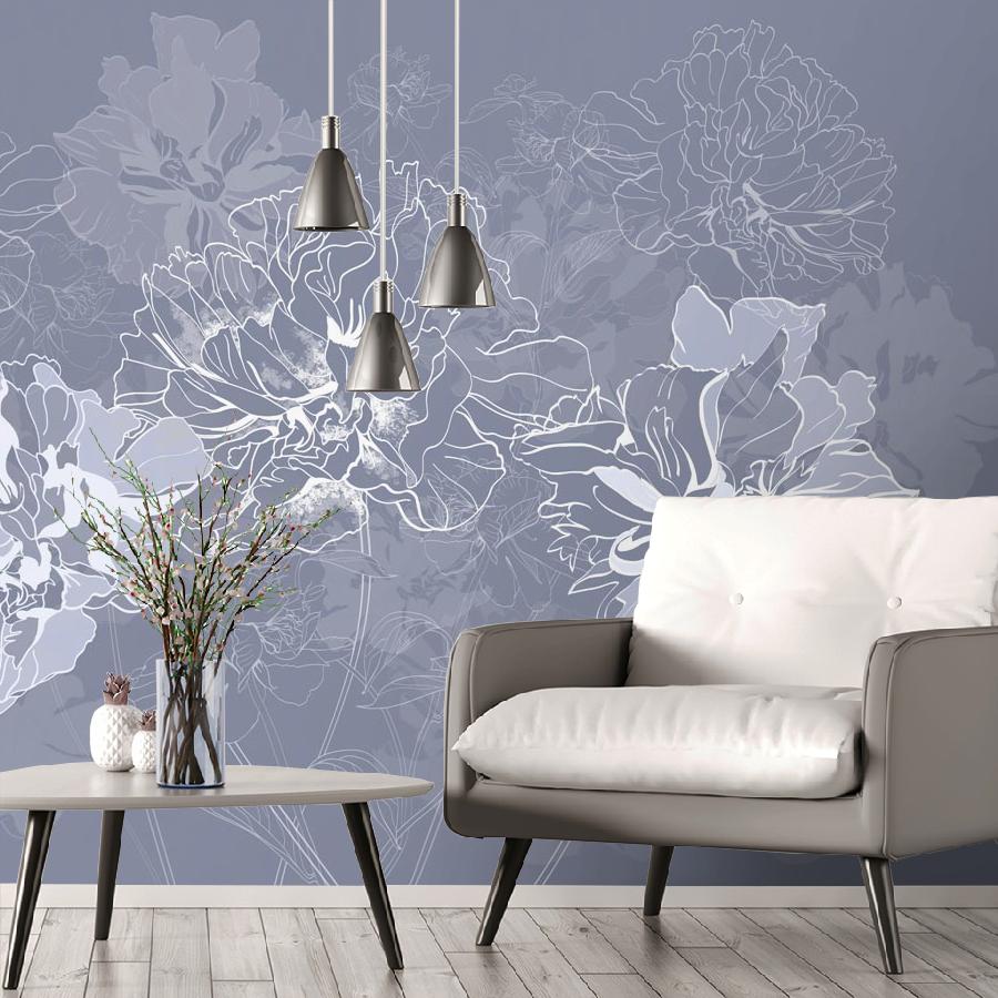 фотообои цветы на синем фоне 13-774 фотообои цветы на синем фоне 13-774