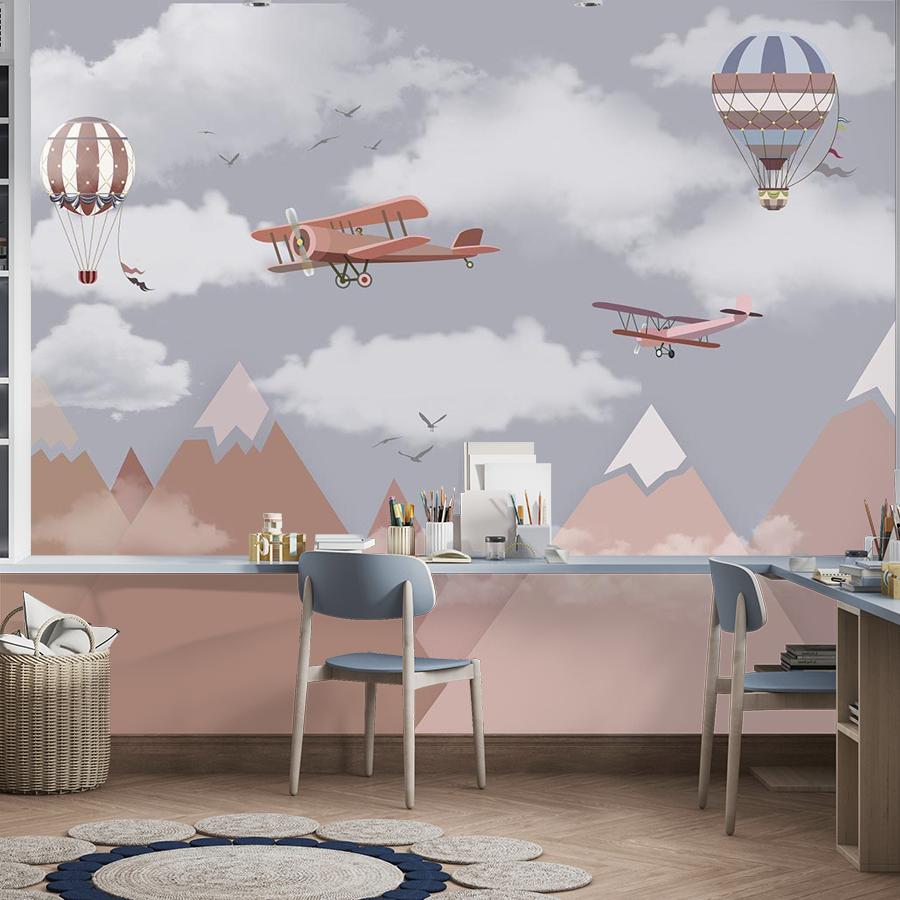 фотообои воздушные шары и самолёты в коричневых горах мальчику 12-1522 фотообои воздушные шары и самолёты в коричневых горах мальчику 12-1522