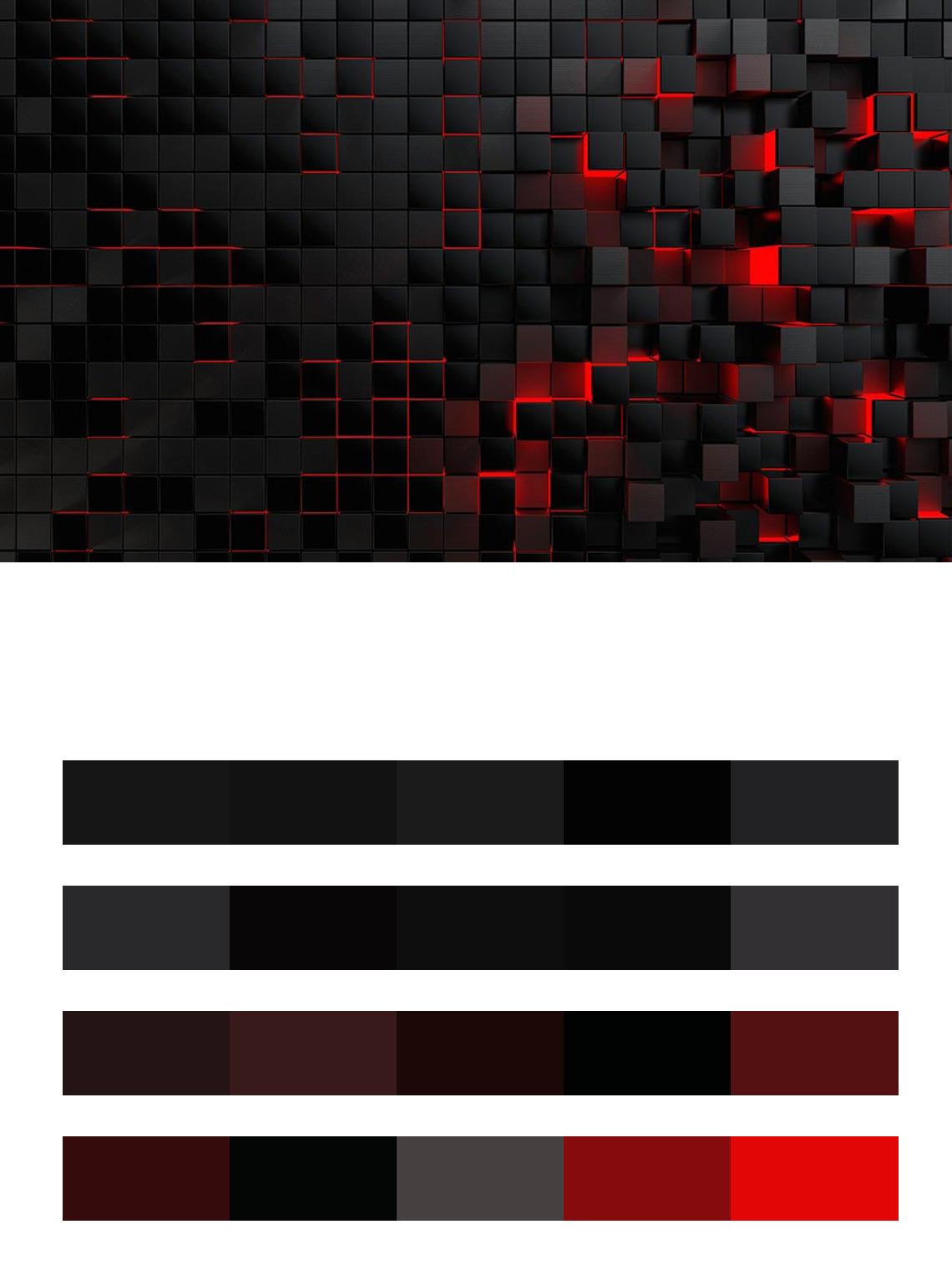3д стена черные квадраты на красном цвета