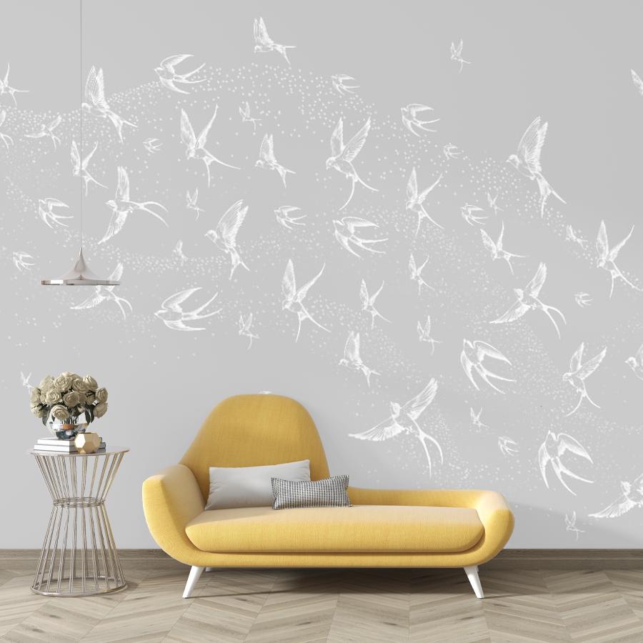 фотообои стая птичек в спальню 14-1188