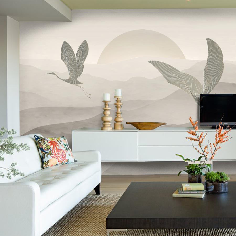 фотообои 3д холмы и птицы 14-1261