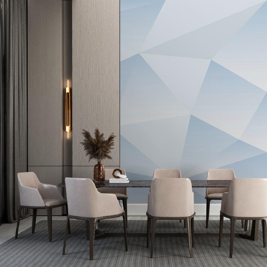 фотообои голубая геометричекая стена 9-1507