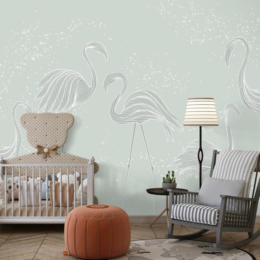 фотообои фламинго в зал 14-1205