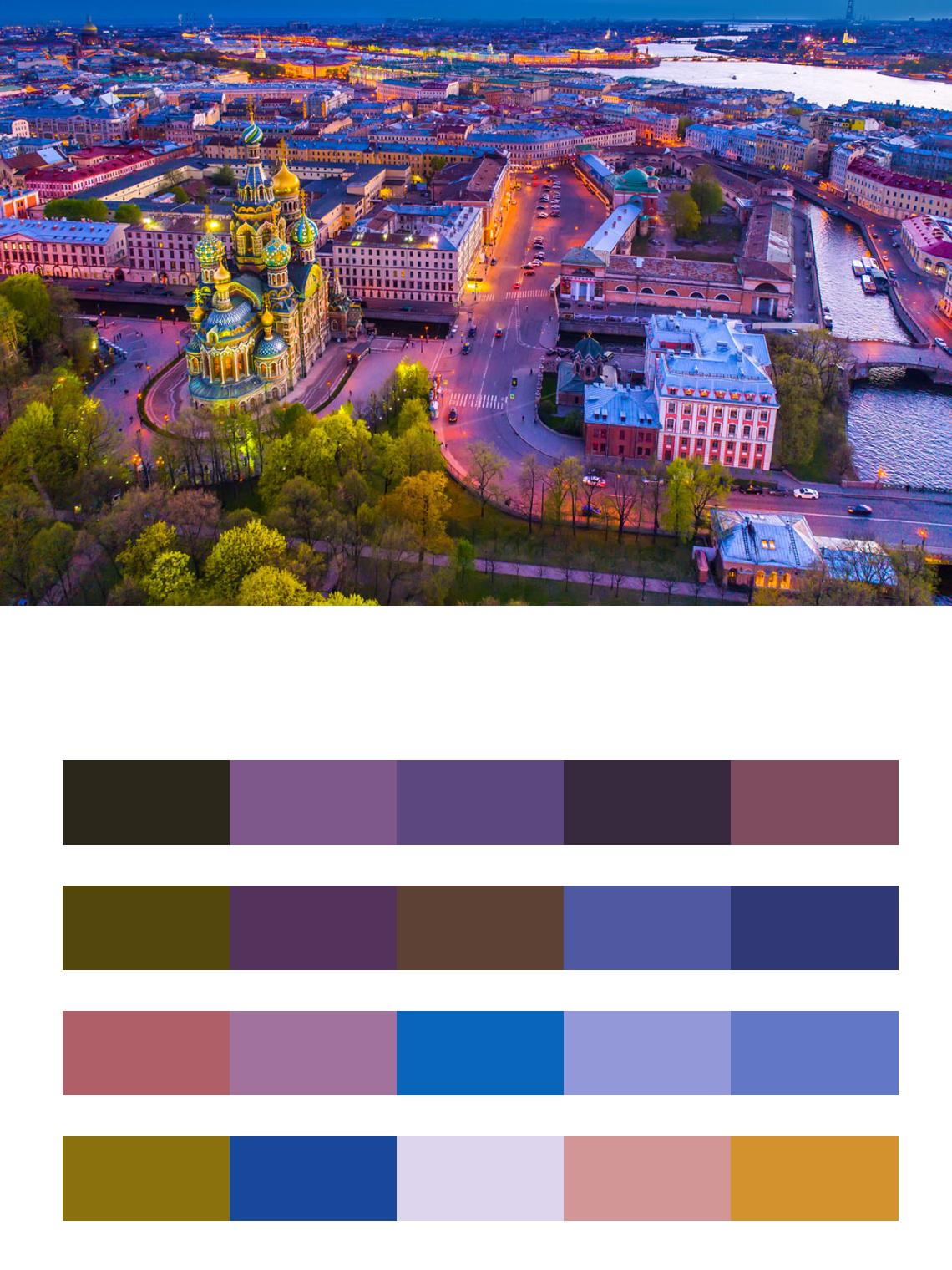 Санкт Петербург с высоты птичьего полета цвета