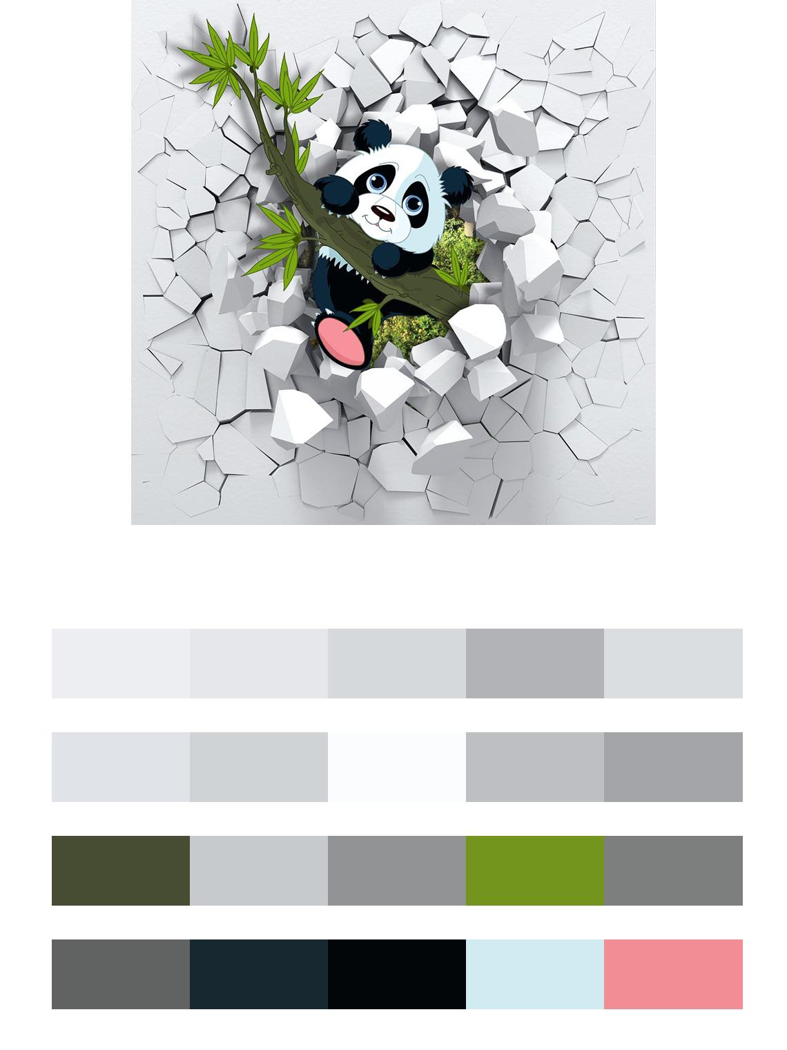 Панда 3д цвета