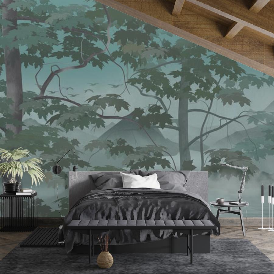 фотообои пейзаж туман и горы 13-289