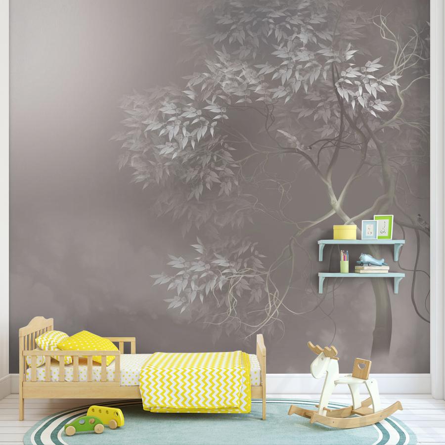 фотообои дерево в серебрянном тумане 13-441