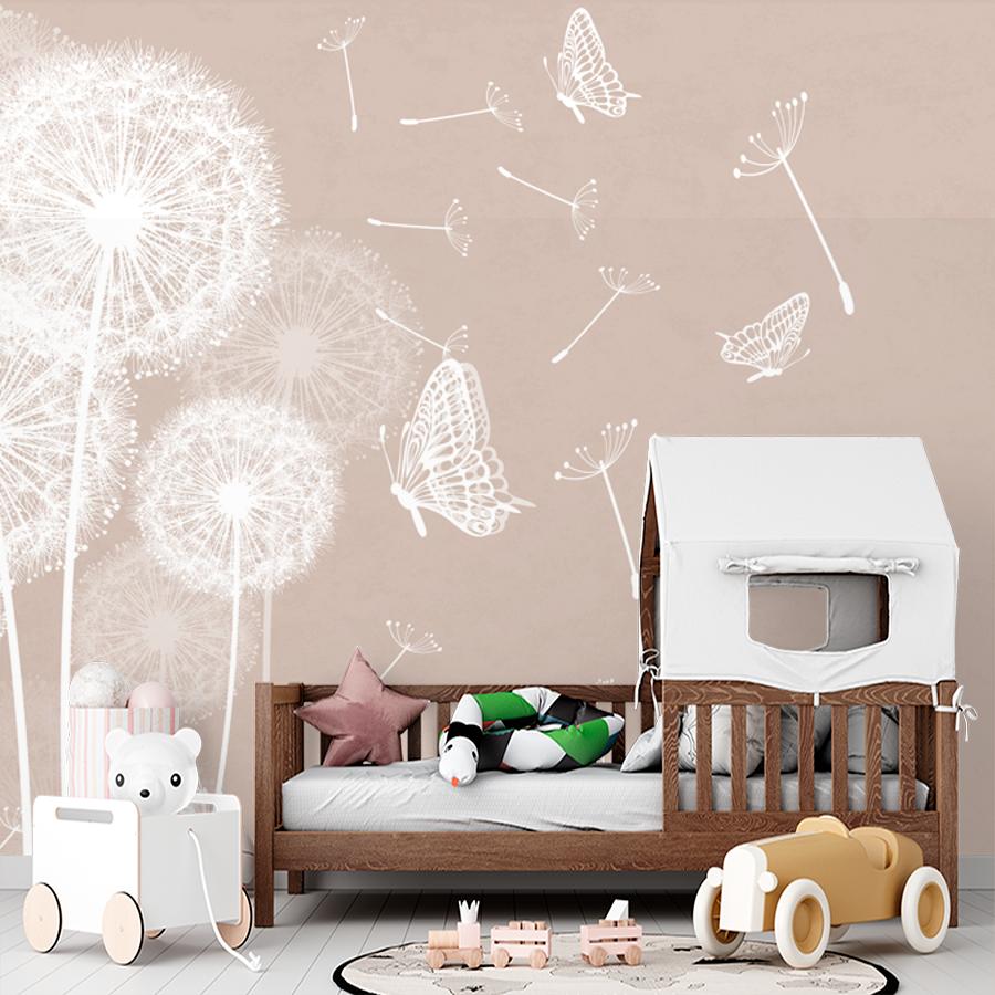 фотообои белые одуванчики 14-299