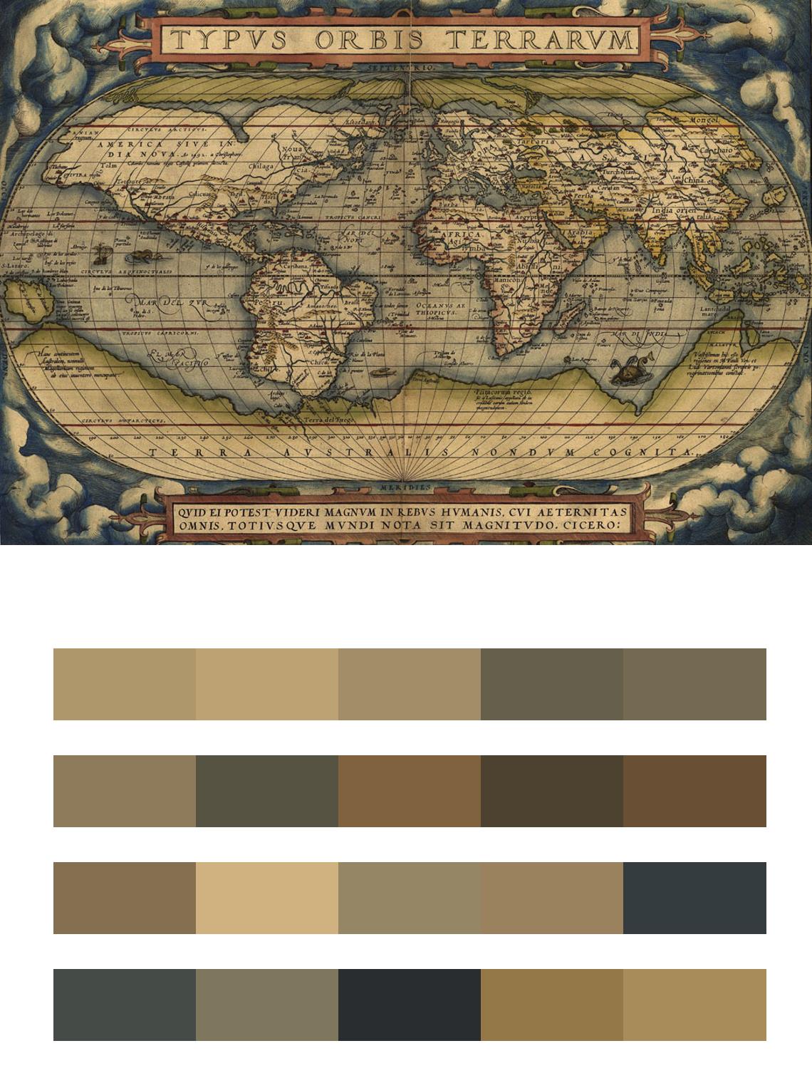 Стильная карта мира цвета
