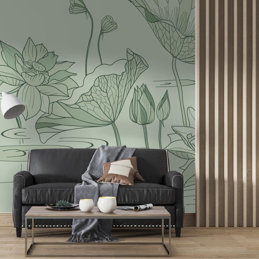 фотообои кувшинки зеленые 13-727 фотообои кувшинки зеленые 13-727