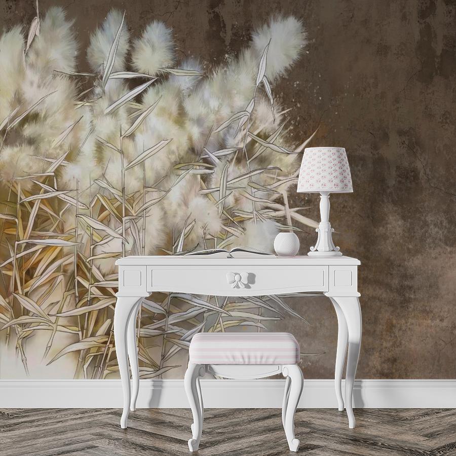 фотообои камыш на коричневом фоне 10-957