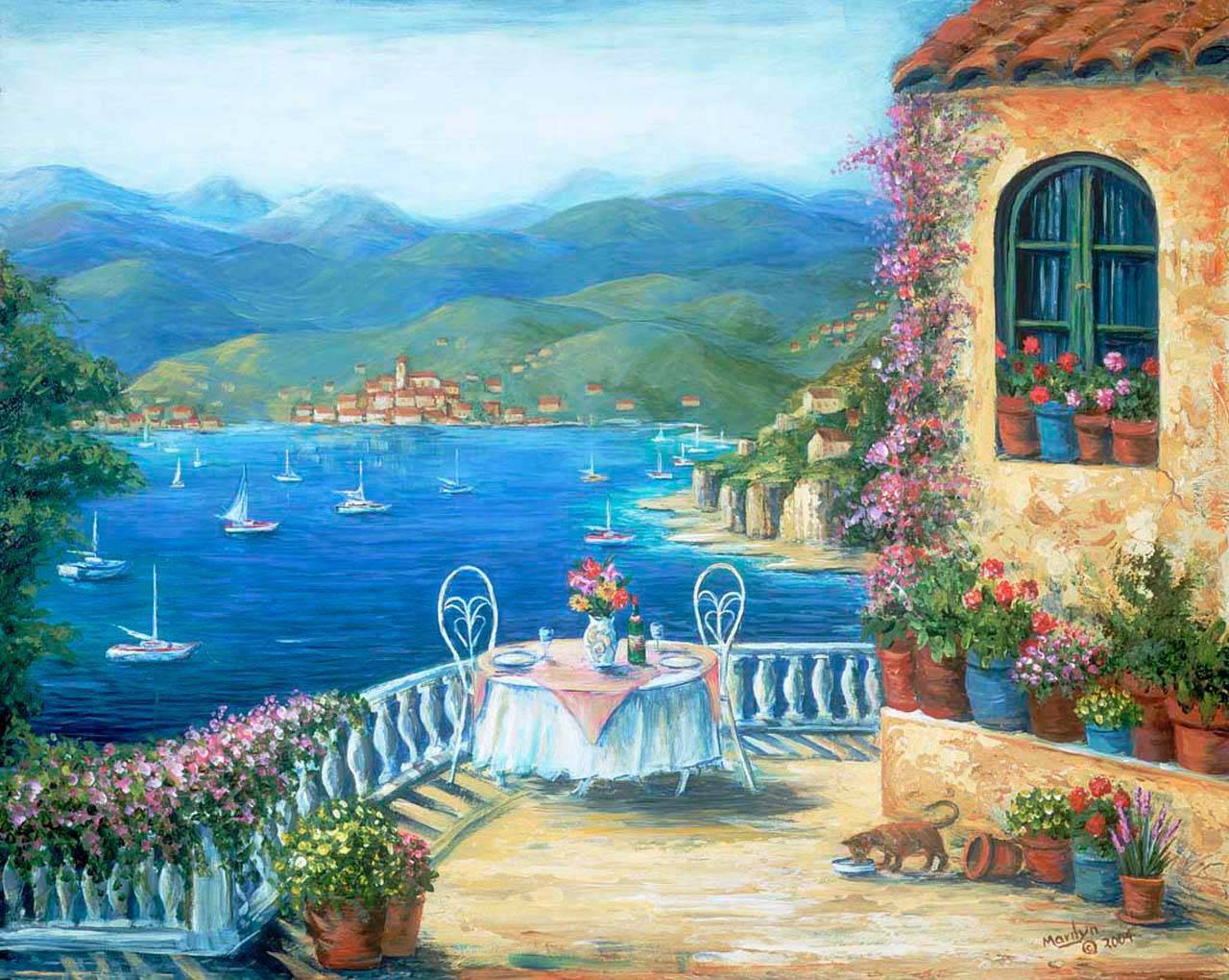 фотообои кафе на террасе 8-048