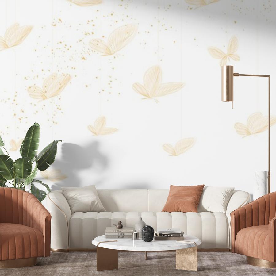 фотообои бабочки золотистые 9-2099