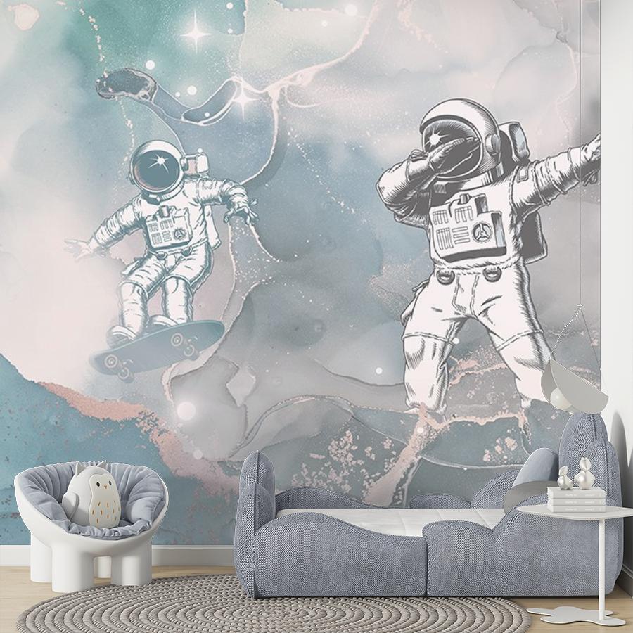 фотообои детские. космонавты танцуют 12-1629 фотообои детские. космонавты танцуют 12-1629