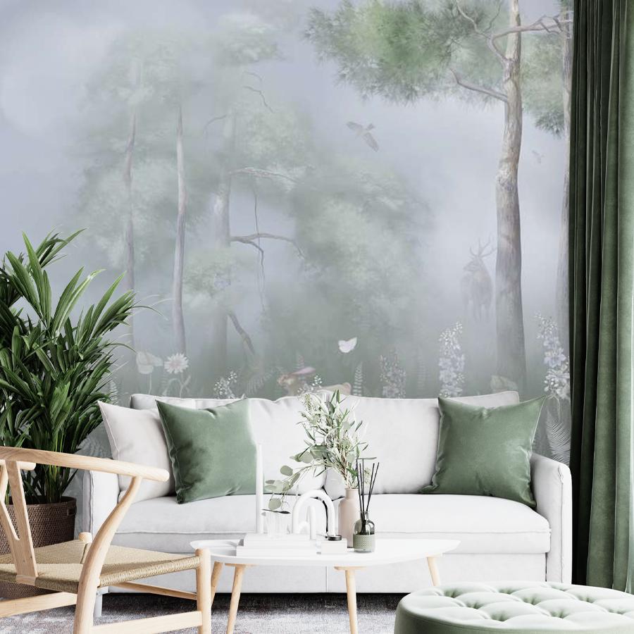 фотообои лес в тумане 13-1020