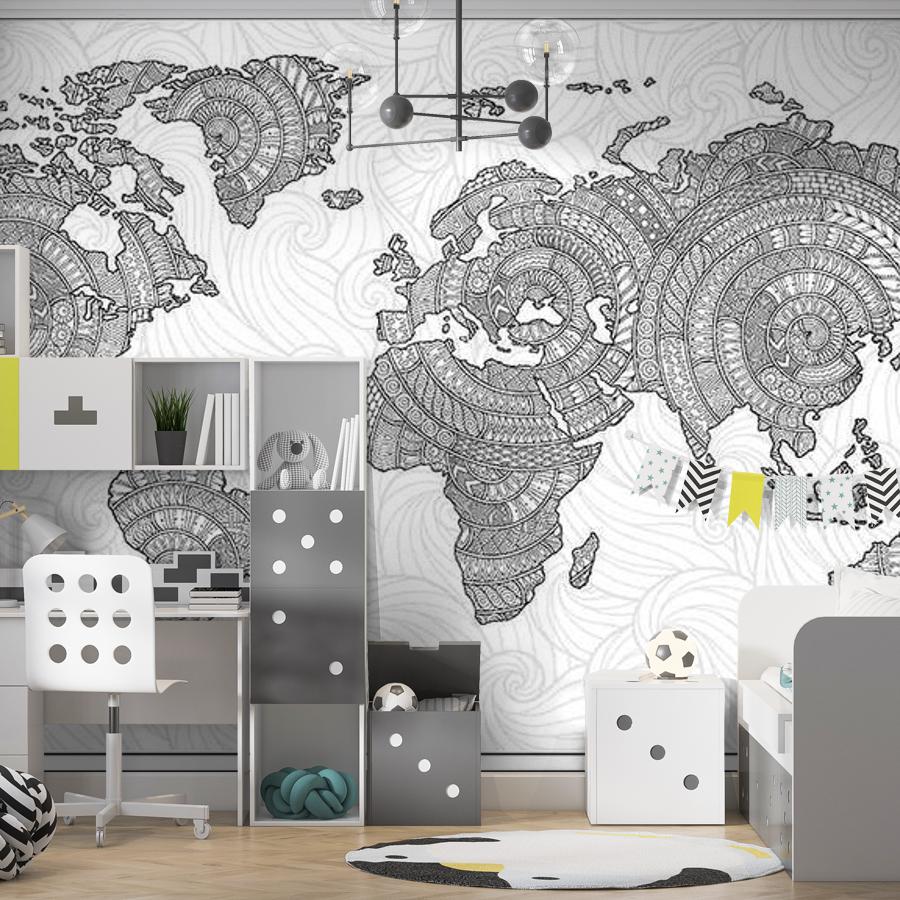 фотообои карта в гостиную 9-1773