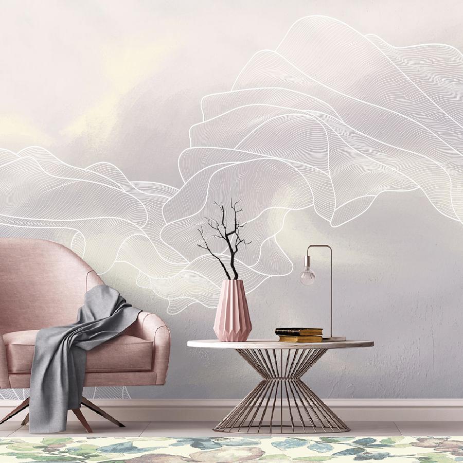 фотообои линии на сером фоне 14-937