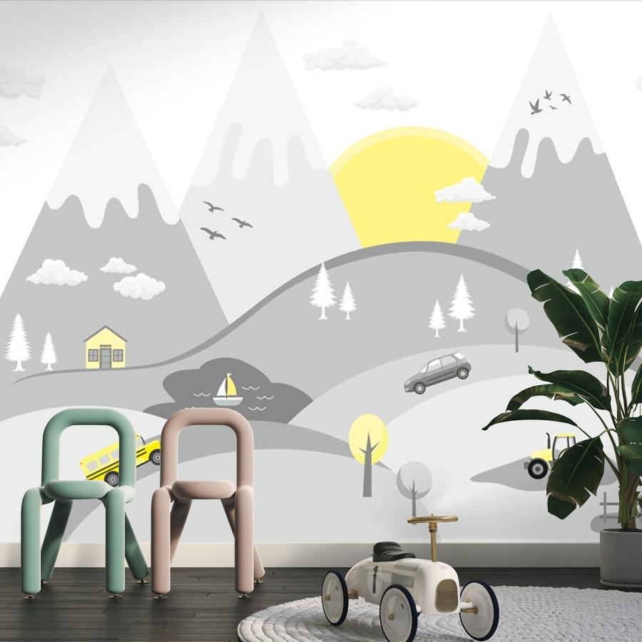 фотообои горы и машинки 12-917