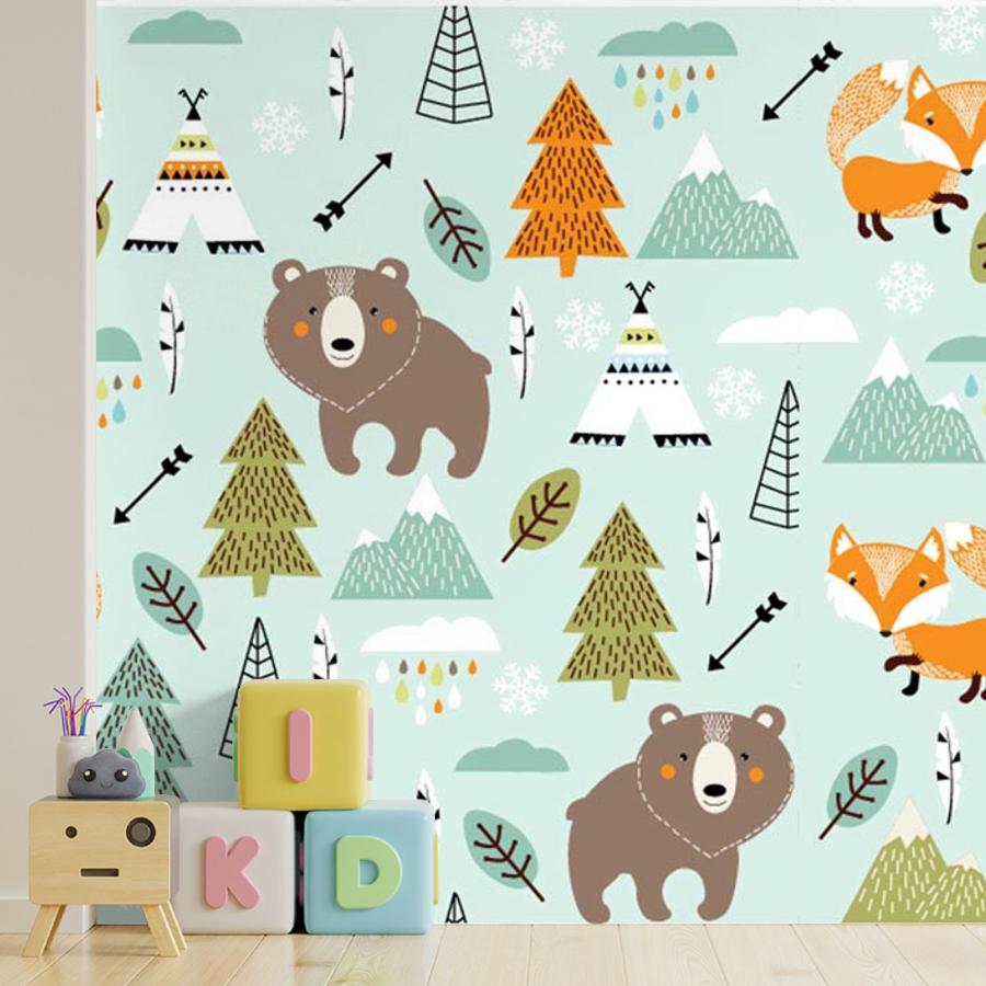 фотообои мишки и лисички 12-692