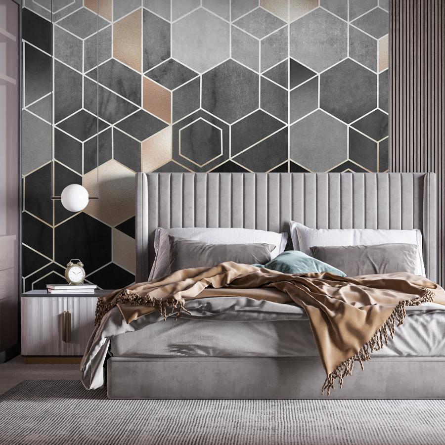 фотообои серые соты 9-1346