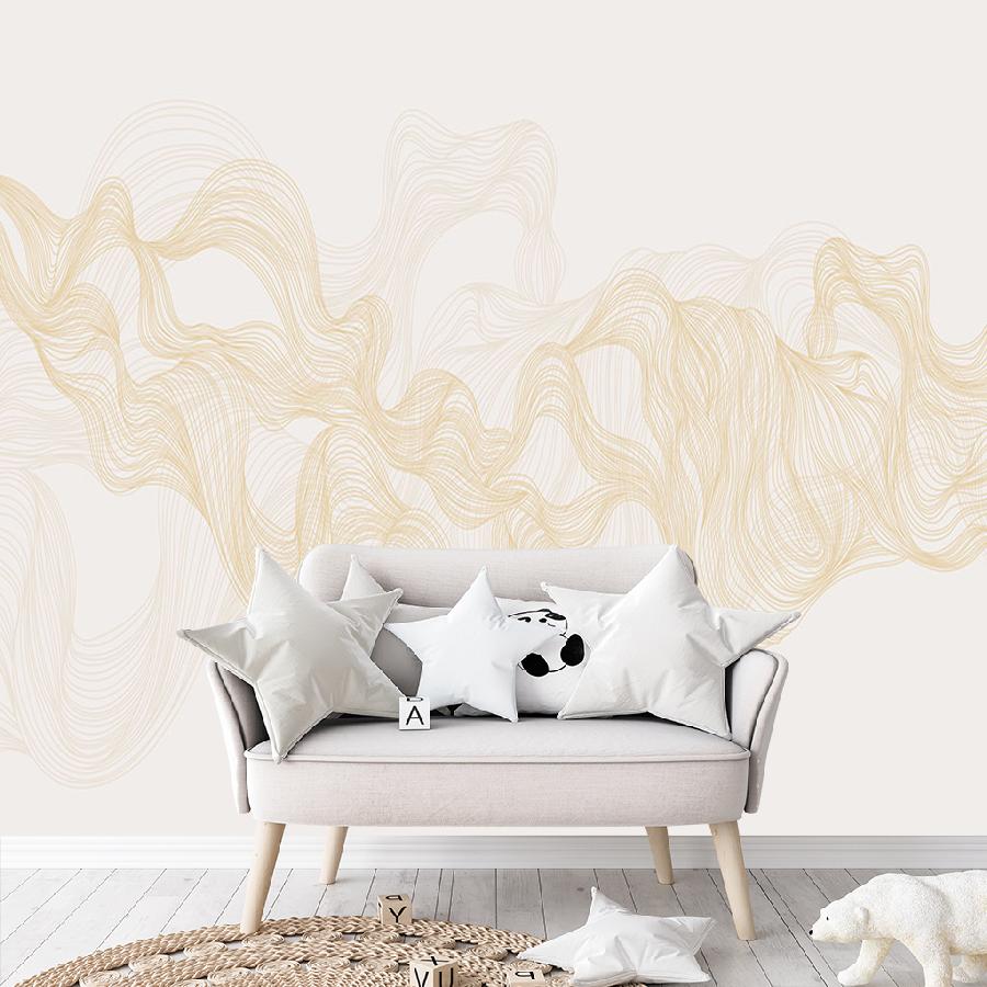 фотообои линии золотые на светлом 14-968